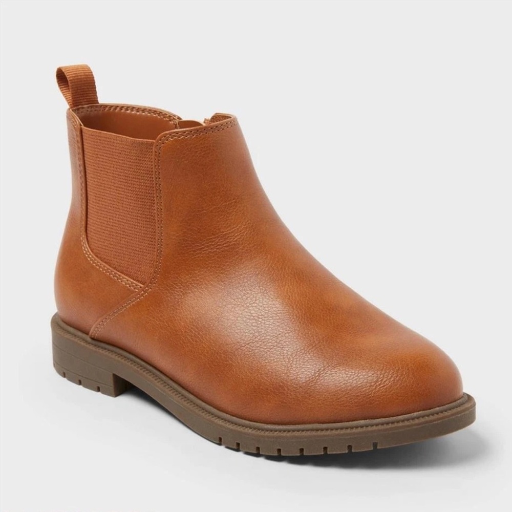 Cat & Jack Girls Tanner Chelsea Boots Cognac